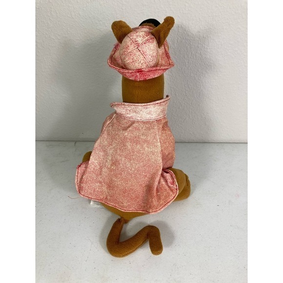 Vintage 1998 Scooby-Doo Plush 13in Brown Dog Red Raincoat Cartoon Network Rare - Picture 11 of 16